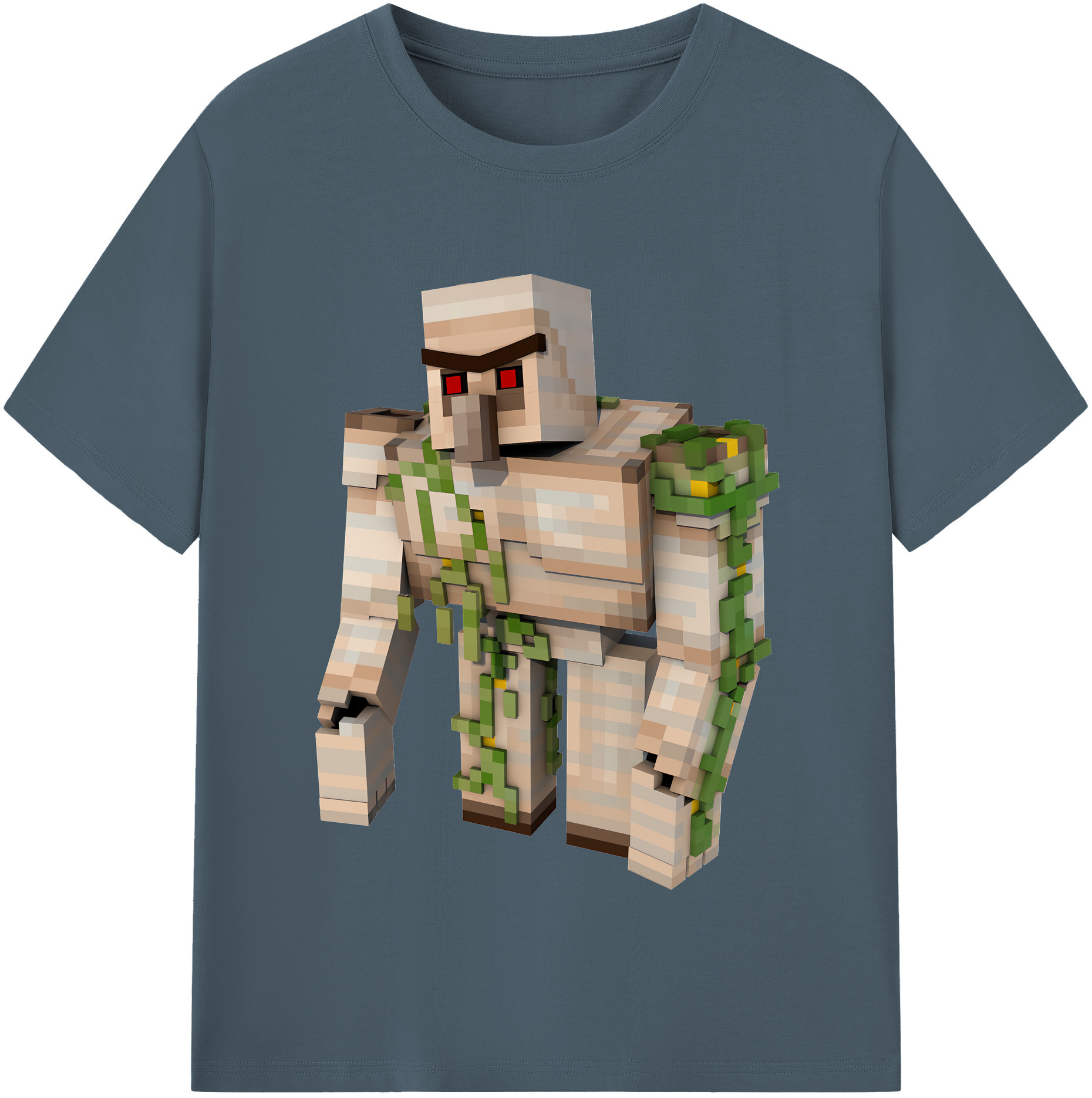 （画像用） マインクラフト ブロックの世界 Minecraft MC Block world 綿100％半袖Tシャツ（フロントプリント）